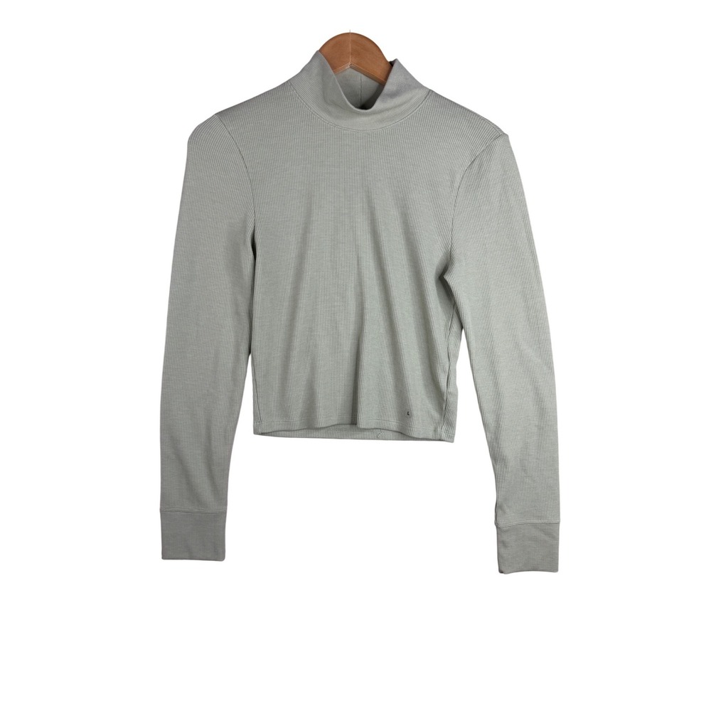 New American Eagle Mock Neck Long Sleeve Shirt size Large Green